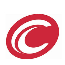 Red stylized C logo from Chiruca, perfect for outdoor boots and country clothing.