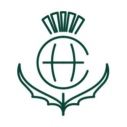 Stylized green globe logo representing House of Cheviot’s country clothing for outdoors hunters.