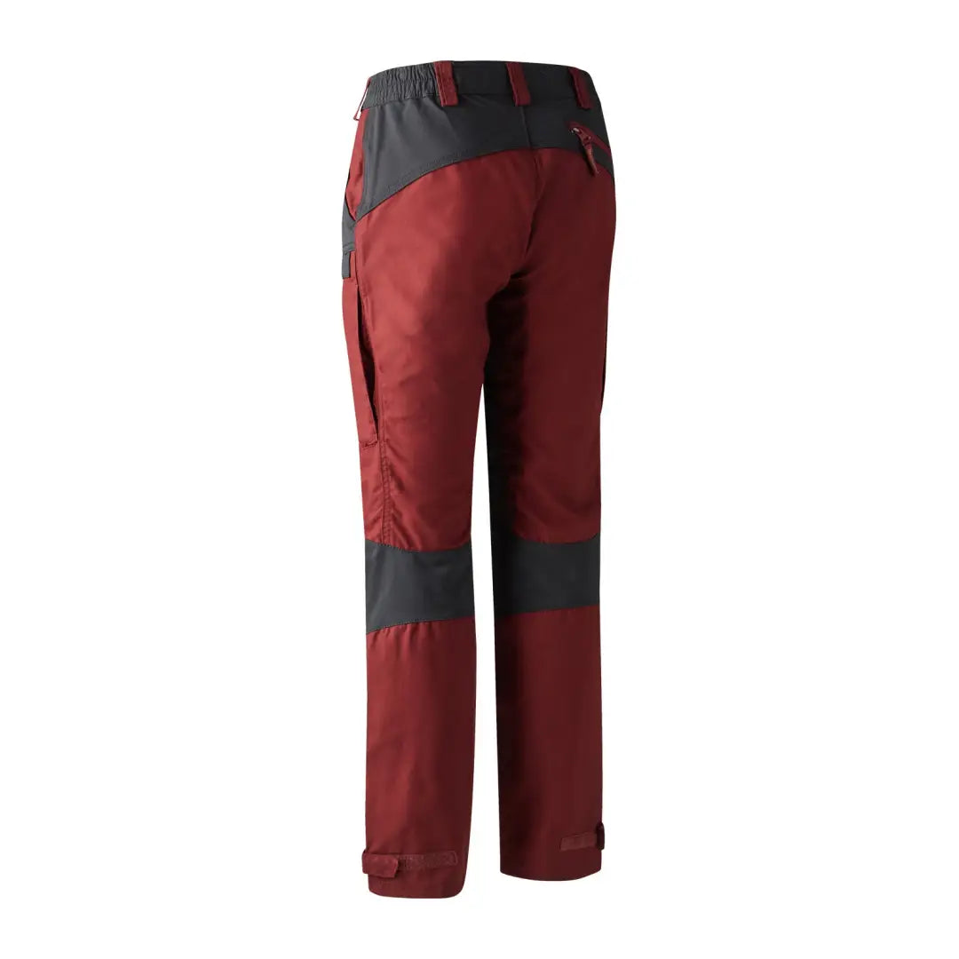 Burgundy and dark gray Deerhunter Lady Ann Trousers for outdoor adventures