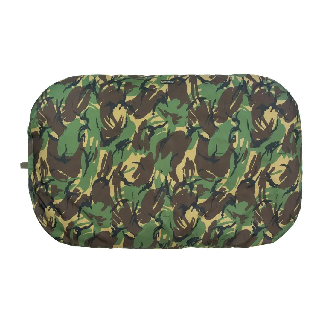 Camouflage-patterned cushion in green, brown, and tan for Speero Beanie Unhooking Mat