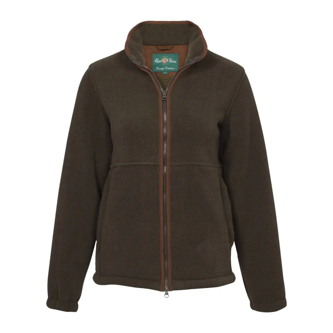 Dark brown fleece jacket with zipper and collar from Alan Paine Aylsham Ladies collection