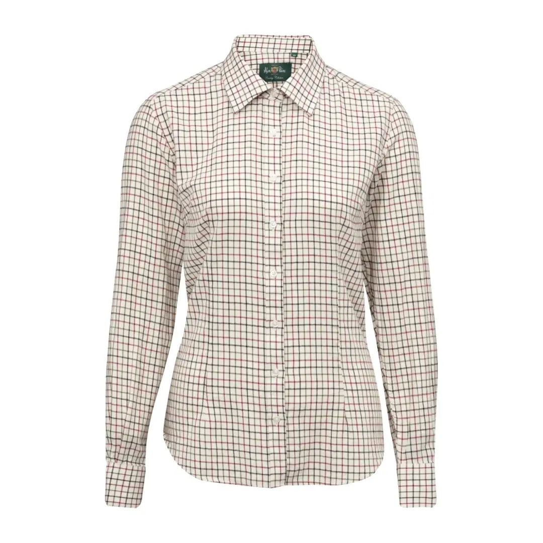 Checkered Alan Paine Bromford ladies shirt with long sleeves and a stylish collar