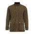 Olive green Alan Paine quilted jacket with pockets and stand-up collar for style