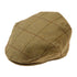 Olive-green quilted Flat Cap from Alan Paine Rutland for kids with a diamond pattern