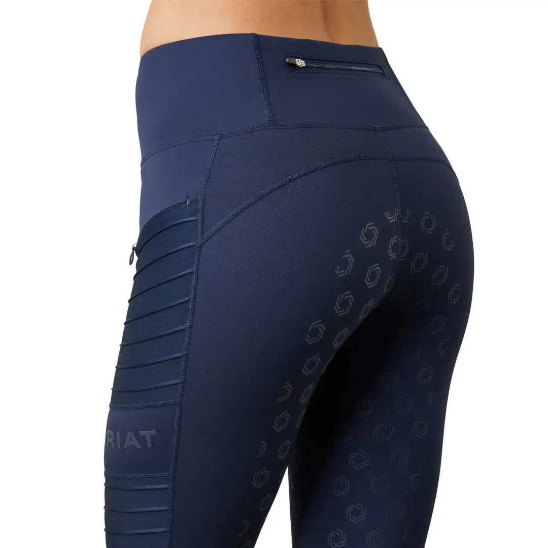 Navy blue athletic leggings with textured patterns perfect for country clothing and outdoor activities