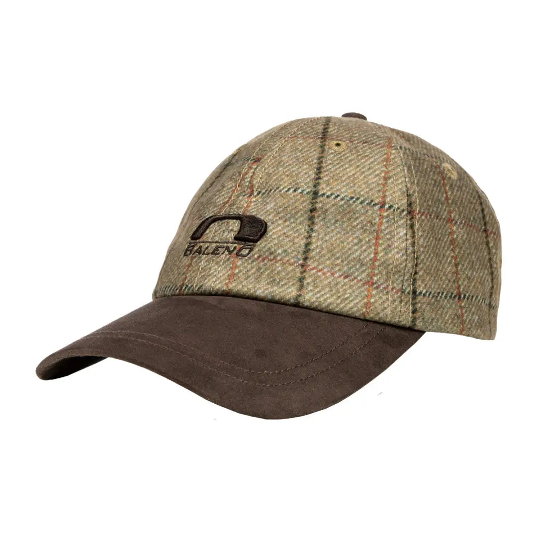 Tweed baseball cap with leather brim and logo, perfect for Baleno Edward Printed style