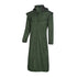 Long green Baleno Newbury Mens full length coat with a hood and snap closures