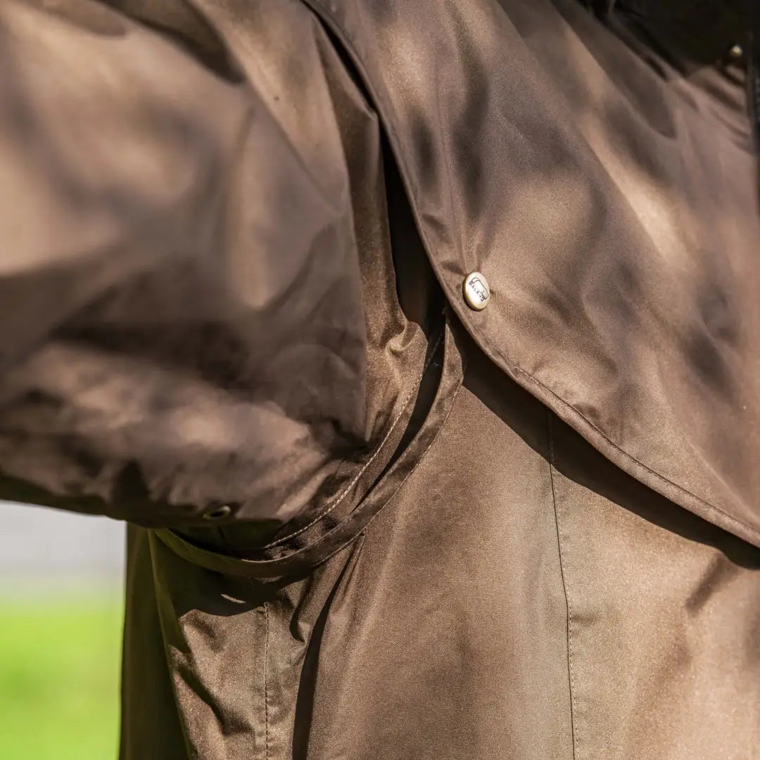 Brown leather jacket showcasing zipper and button, perfect for Baleno Newbury mens style