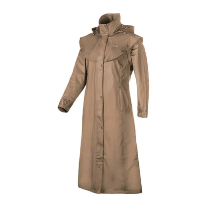 Long beige trench coat with hood and zipper from Baleno Oxford Ladies collection