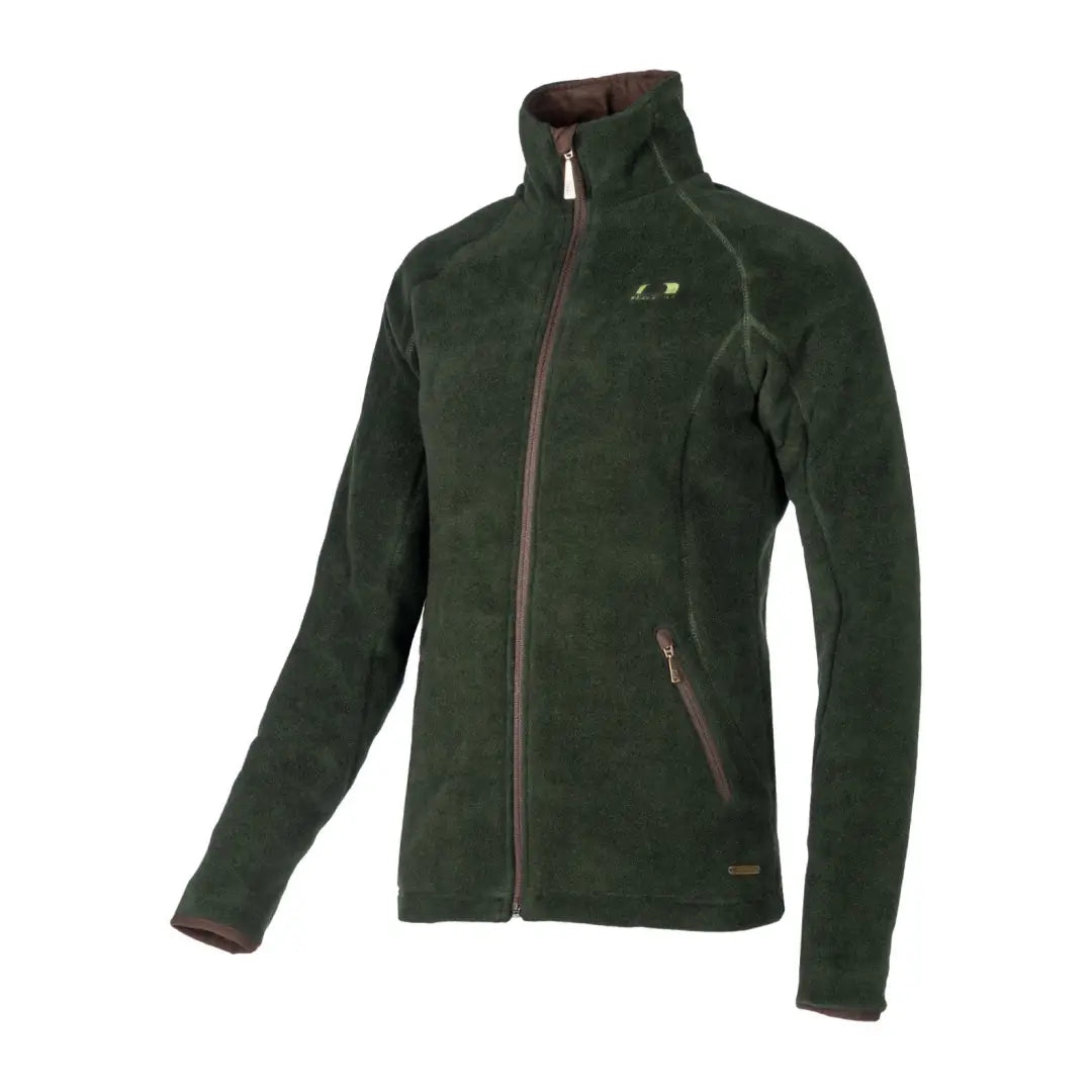 Dark green Baleno Southwell Ladies Waterproof Fleece jacket with zipper and high collar