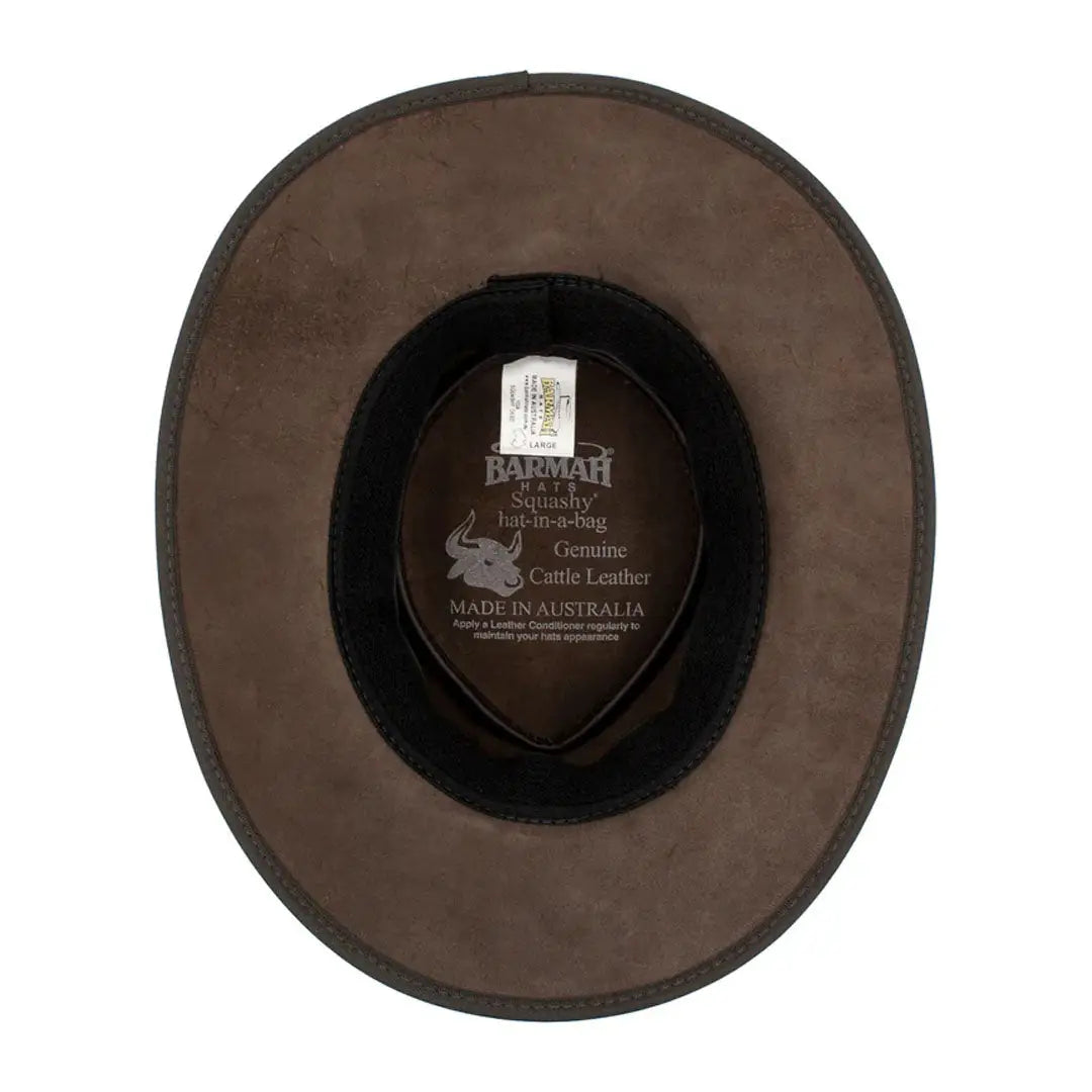 Stylish Brown Leather Cowboy Hat with Black Band - Perfect Oiled Leather Hats for Adventure