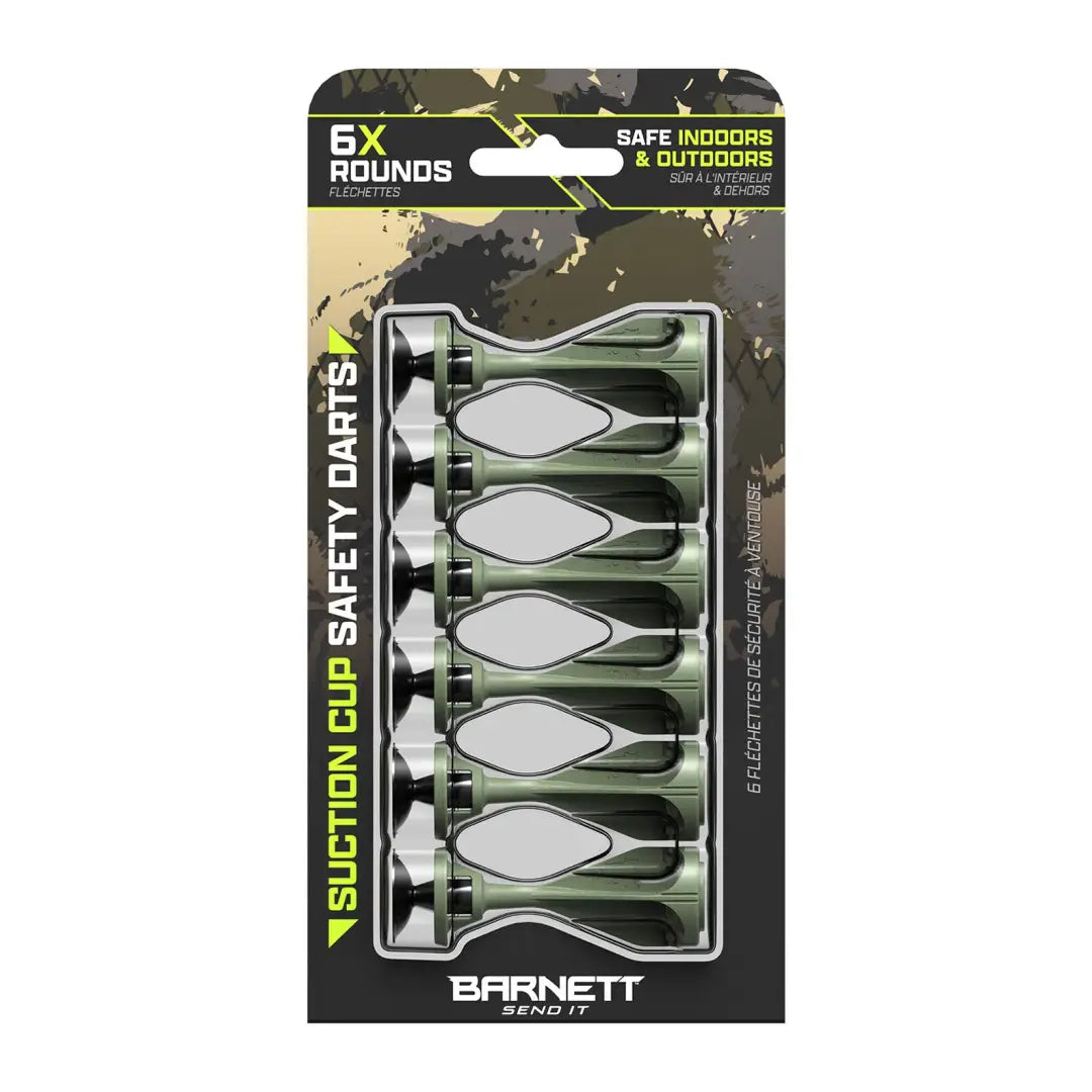 Barnett Phantum Suction Darts Green Pack of 6 for hunting and country clothing fun