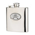 Stainless steel Bisley 6oz Crossed Guns Clay Breakers Flask with crossed rifles emblem