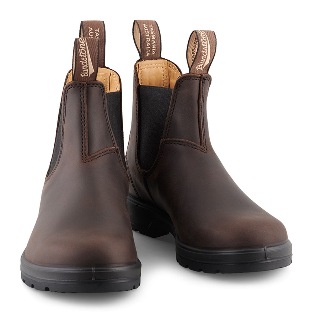 Pair of stylish brown Chelsea boots from Blundstone, perfect for any casual outfit