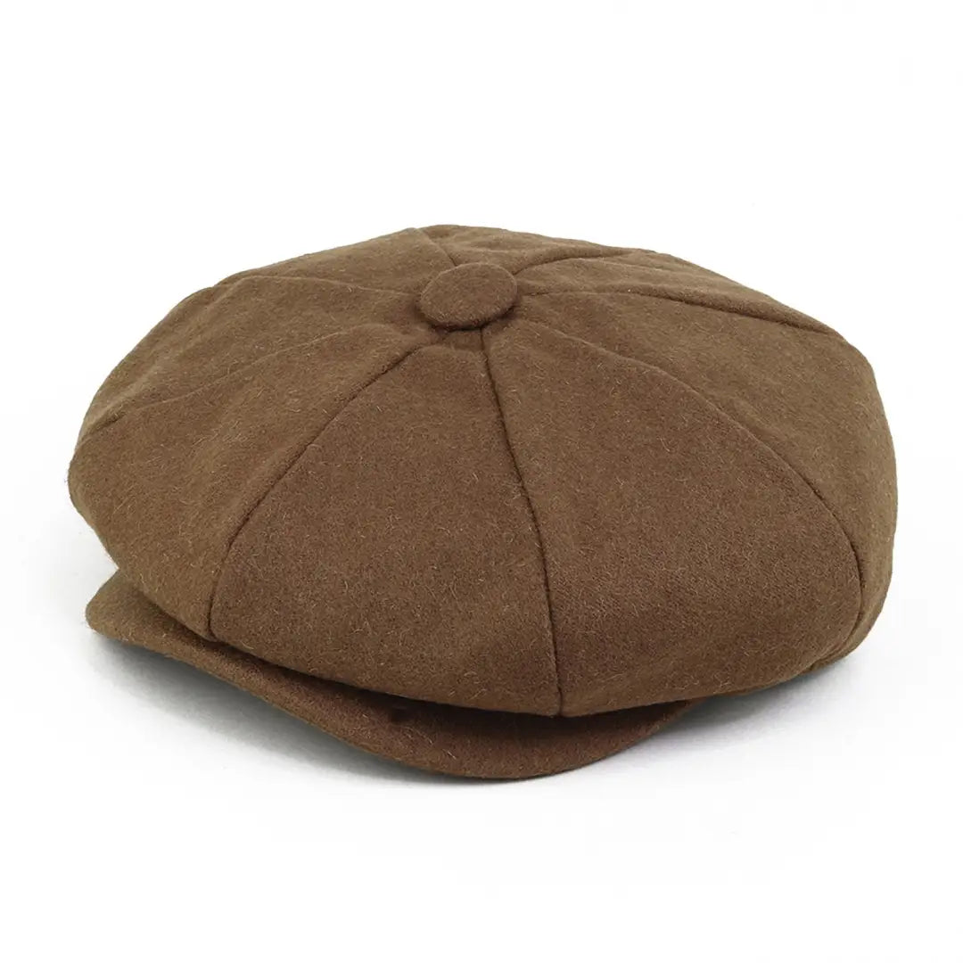 Brown newsboy cap from British Bag Co. perfect for country clothing and outdoor hunting