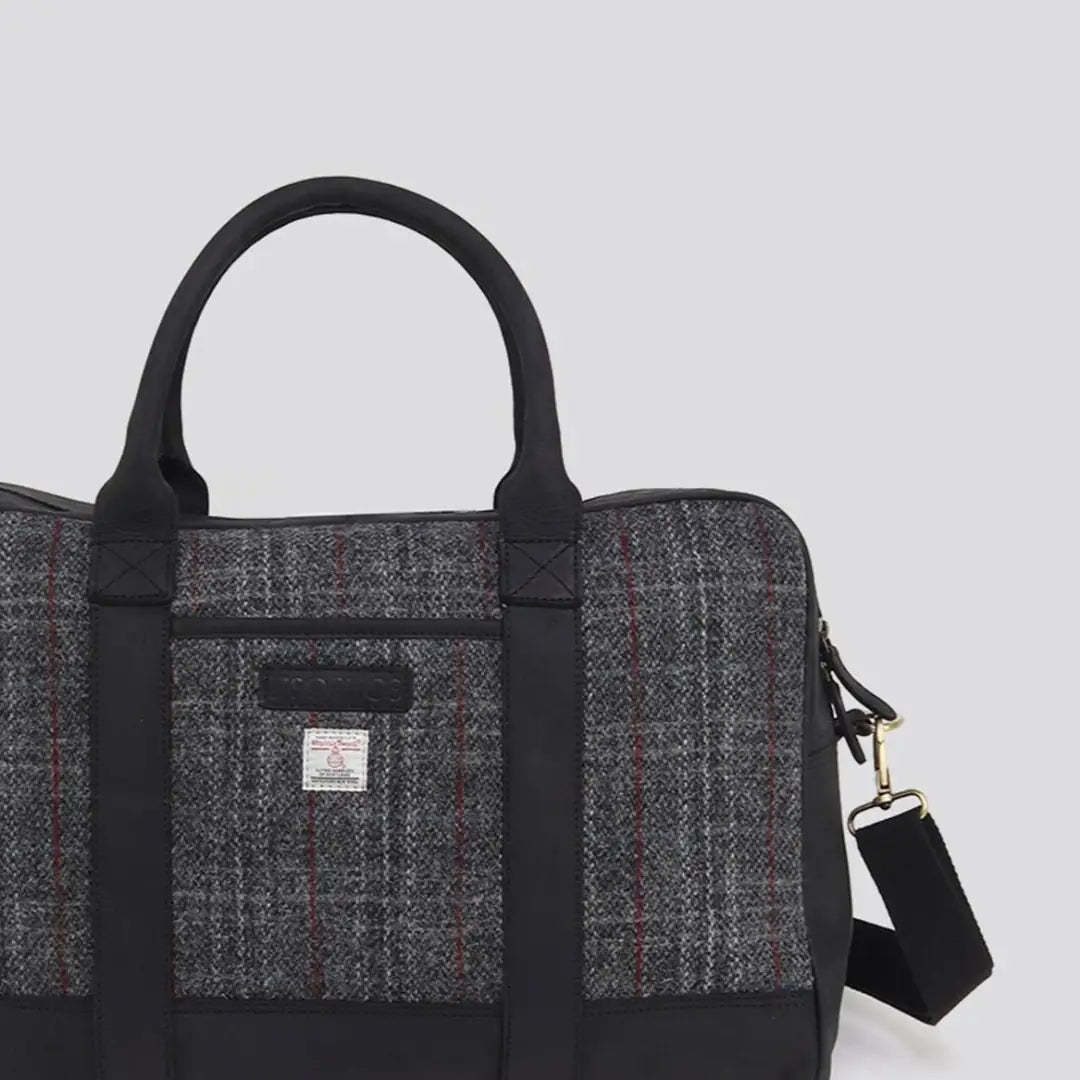 Tweed and canvas messenger bag from British Bag Co. made with Harris Tweed, a famous material