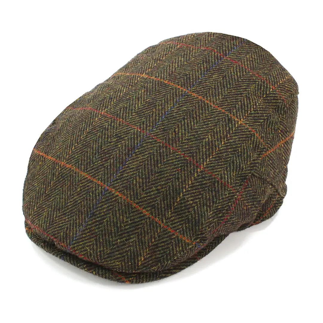 Stylish British Bag Co. Herringbone Check Flat Cap for country clothing and hunting