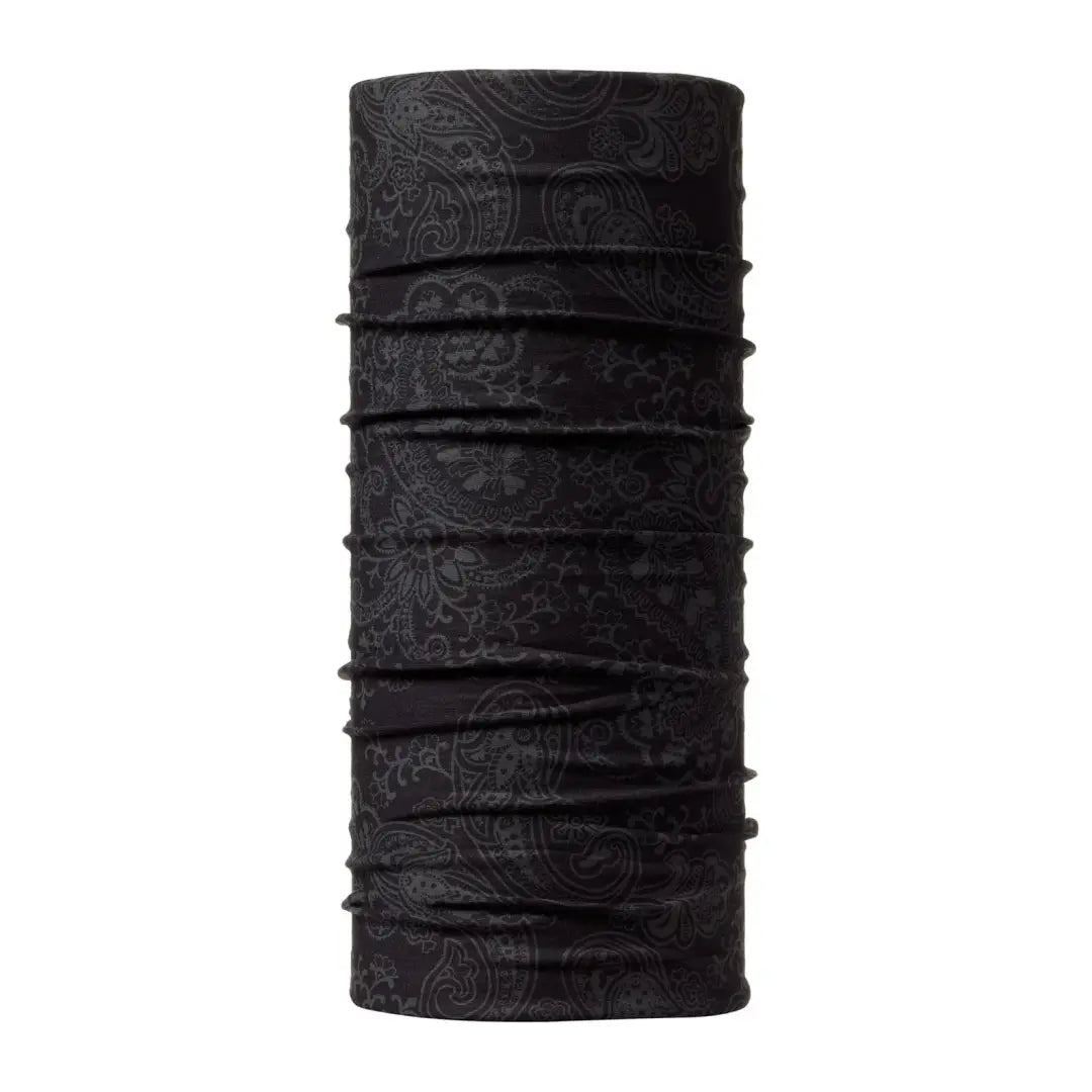 Black Buff Original EcoStretch Neckwear with a cool textured pattern in Afgan Graphite