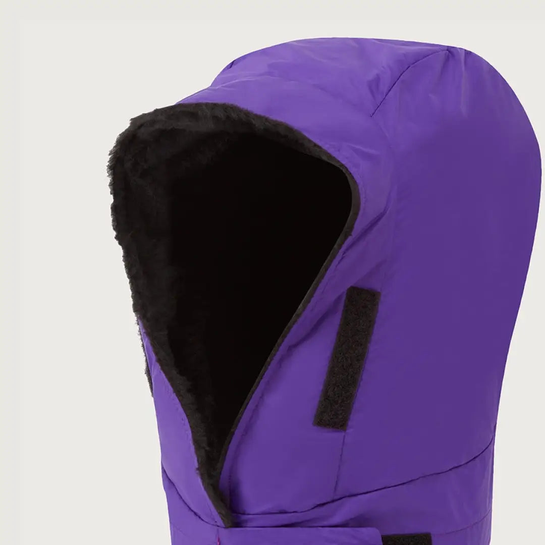 Purple Buffalo DP Hood featuring a sleek black interior and cozy Aquatherm pile lining