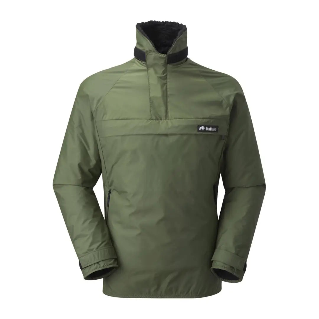 Green pullover Buffalo Mountain Shirt with a high collar and front pocket