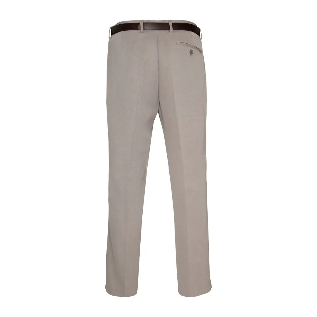 Light gray Cavalry Twill Trousers showing belt loop at waistband for stylish comfort