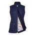 Navy blue Champion Banbury Ladies quilted vest with horse-patterned lining