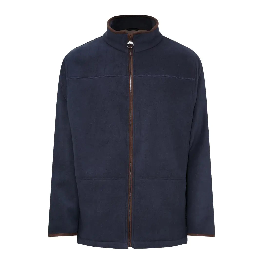 Navy blue Champion Berwick Fleece Jacket with faux suede trim and full-length zipper