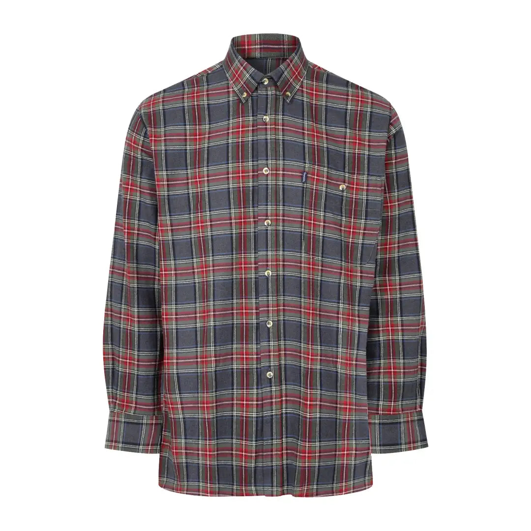 Plaid long sleeved shirt from Champion Cranbrook in red, gray, and black pattern