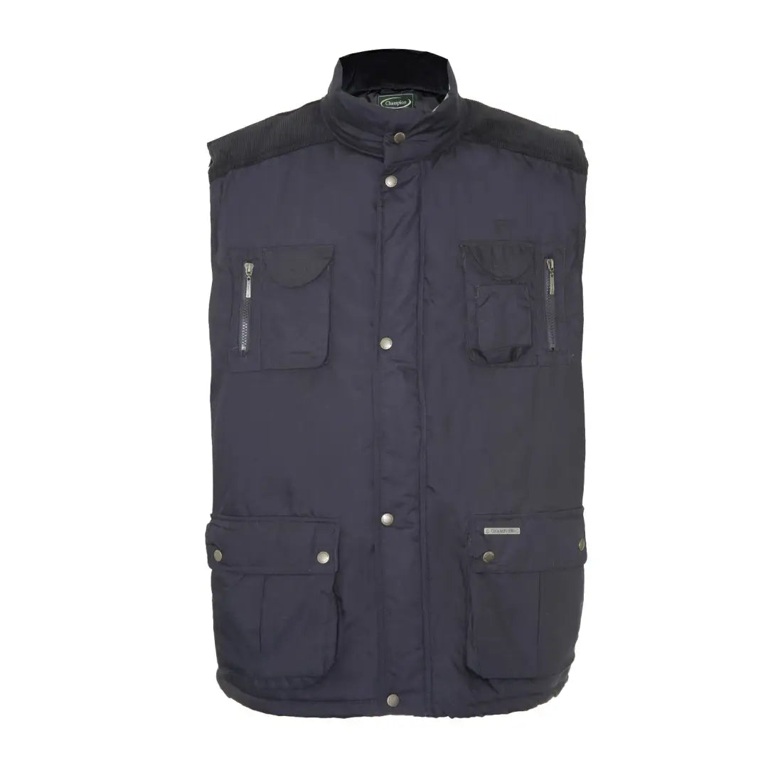 Dark gray Champion Exmoor Bodywarmer featuring multiple pockets and a high collar