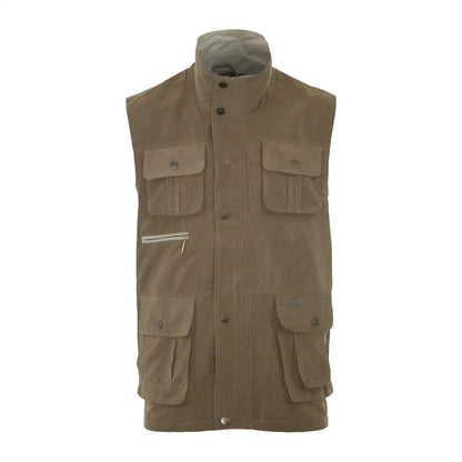 Khaki utility vest with pockets and high collar, perfect for the Champion Farnham Gilet