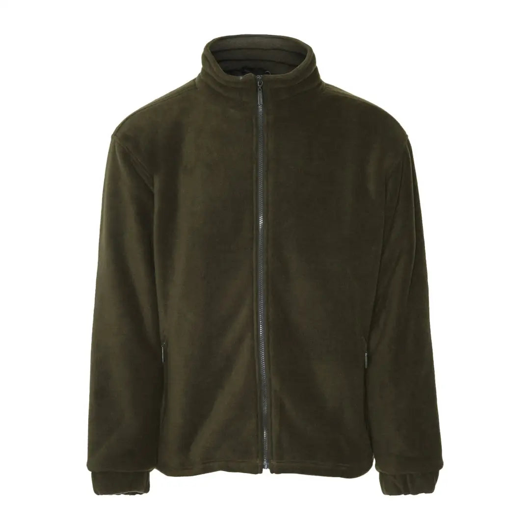 Dark green Champion Glen Padded Fleece jacket with full-length zipper and high collar