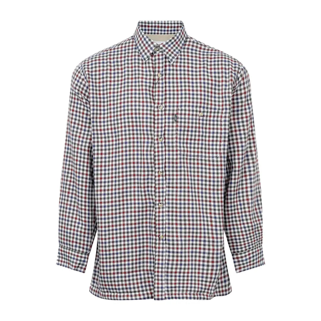 Checkered Champion Heathfield Fleece Lined Shirt in red, white, and blue colors