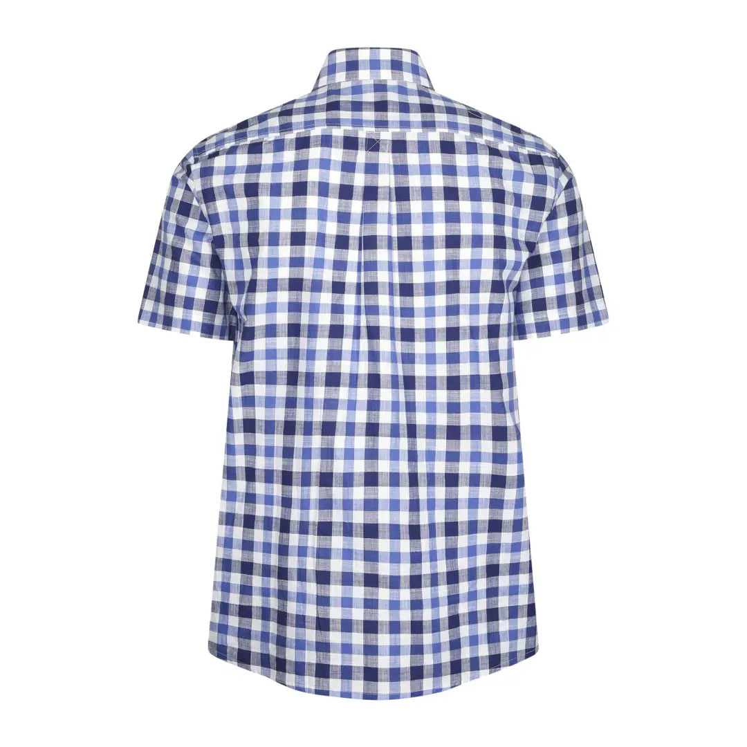 Champion Holkham Short Sleeve Shirt in blue and white gingham check pattern