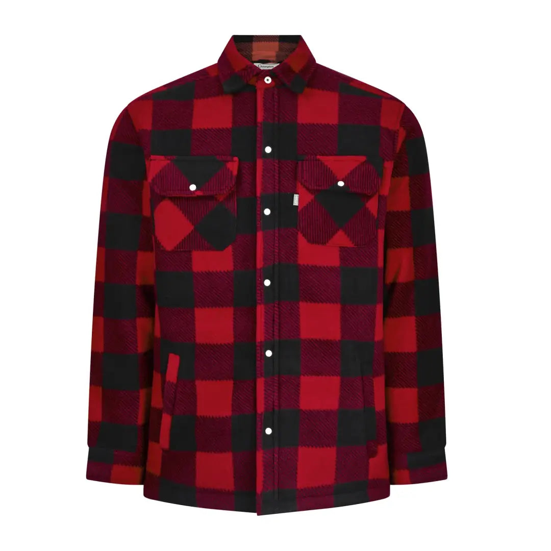 Red and black buffalo plaid Champion Kinross Padded Shirt with chest pockets