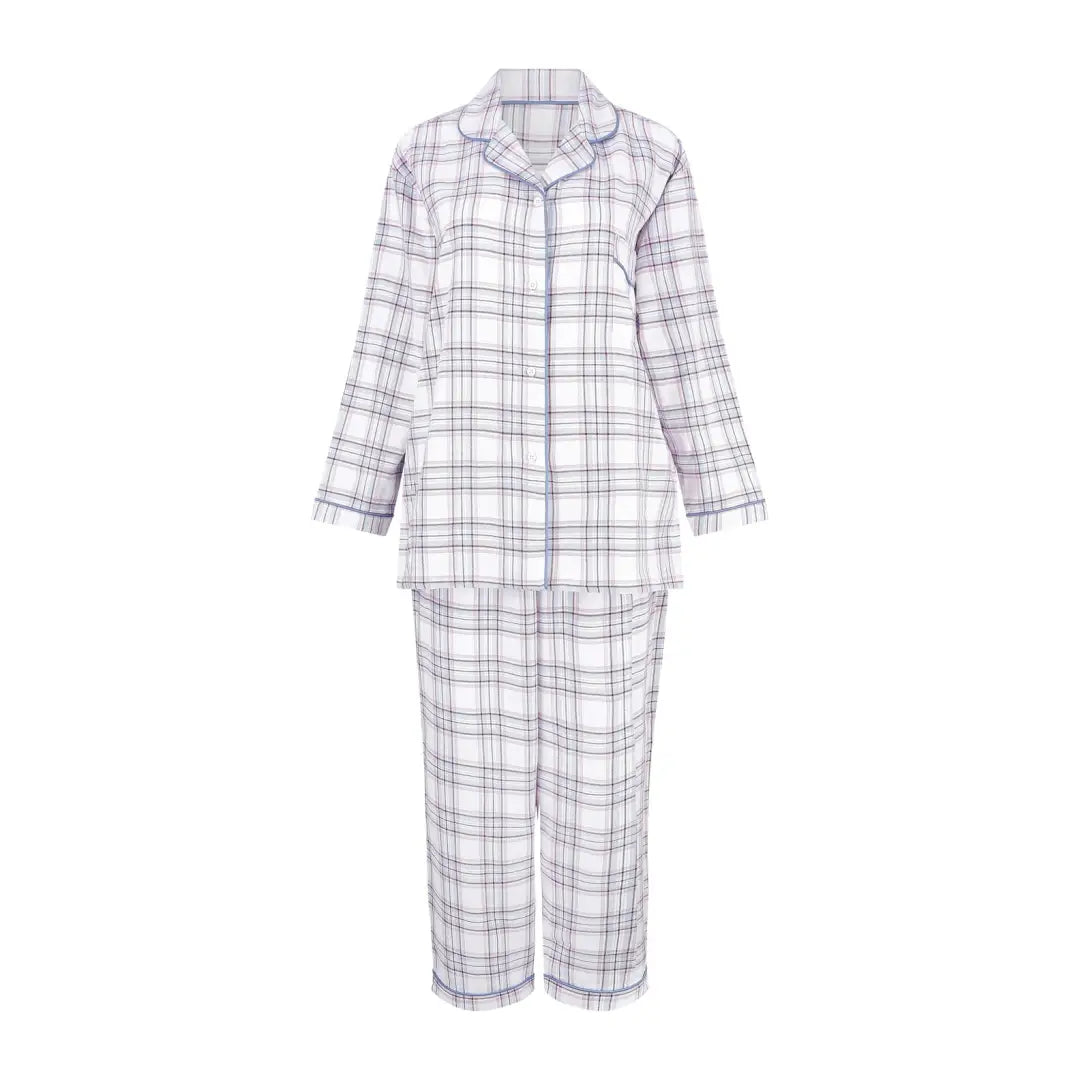 Plaid flannel Champion Ladies Alice Pyjamas set with long sleeves and comfy pants