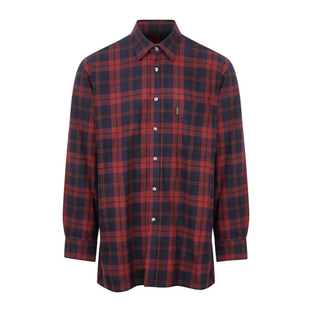 Plaid flannel Champion Matlock Super Cotton shirt in red and navy blue