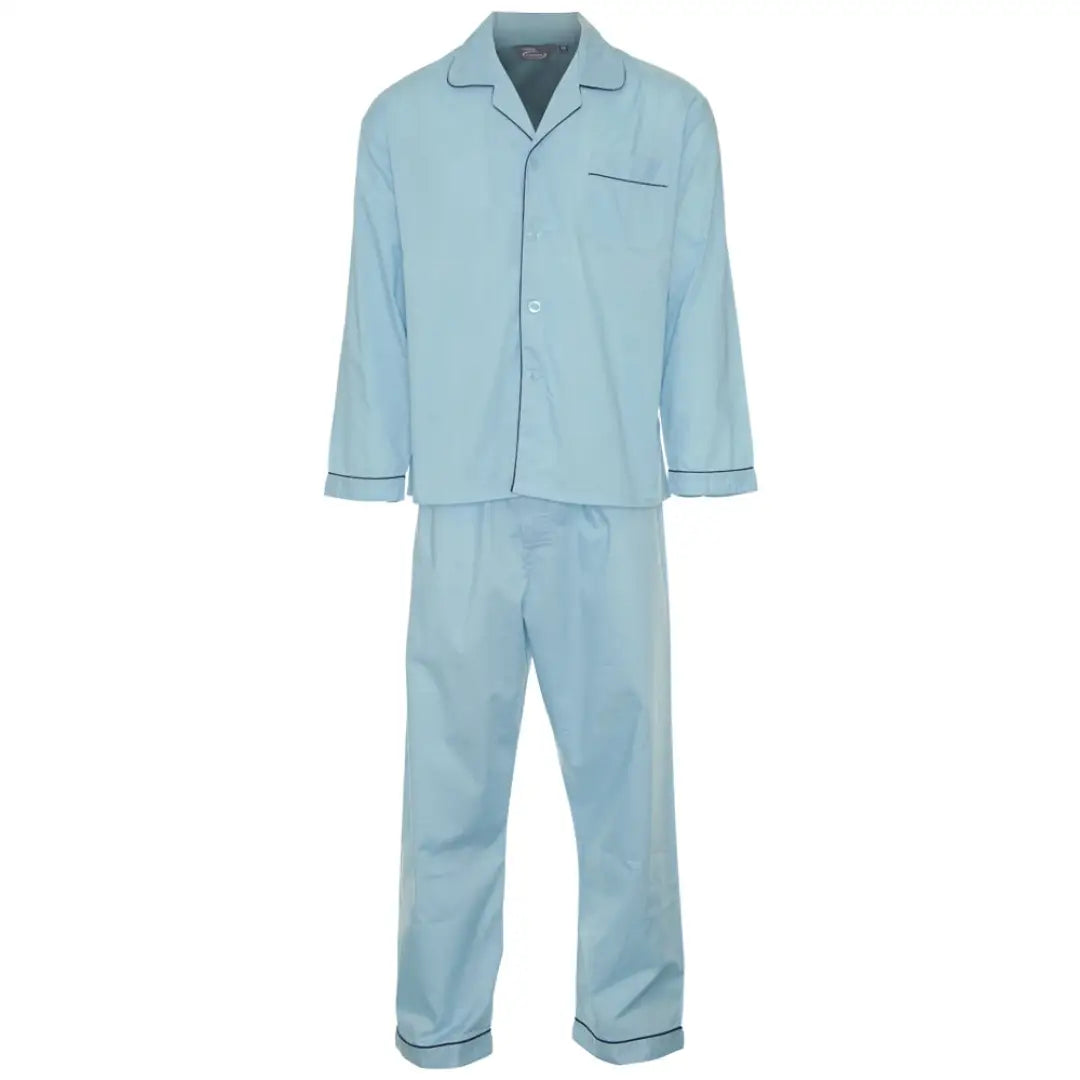 Light blue Champion Oxford Pyjamas with button-up top and matching pants