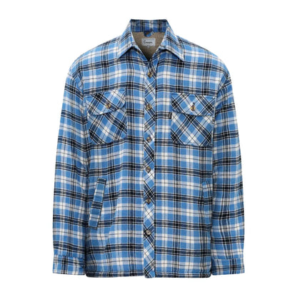 Blue plaid flannel Champion Pennine Padded Sherpa Shirt with two chest pockets