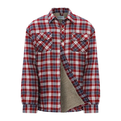 Red, white, and blue plaid flannel Champion Pennine Padded Shirt with sherpa fleece lining