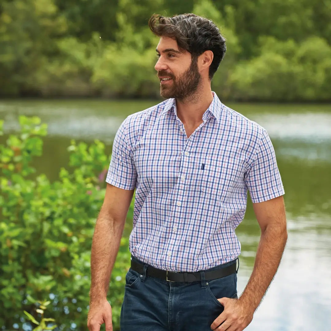 Man in a Champion Whitstable Short Sleeve Shirt, perfect for country clothing or hunting