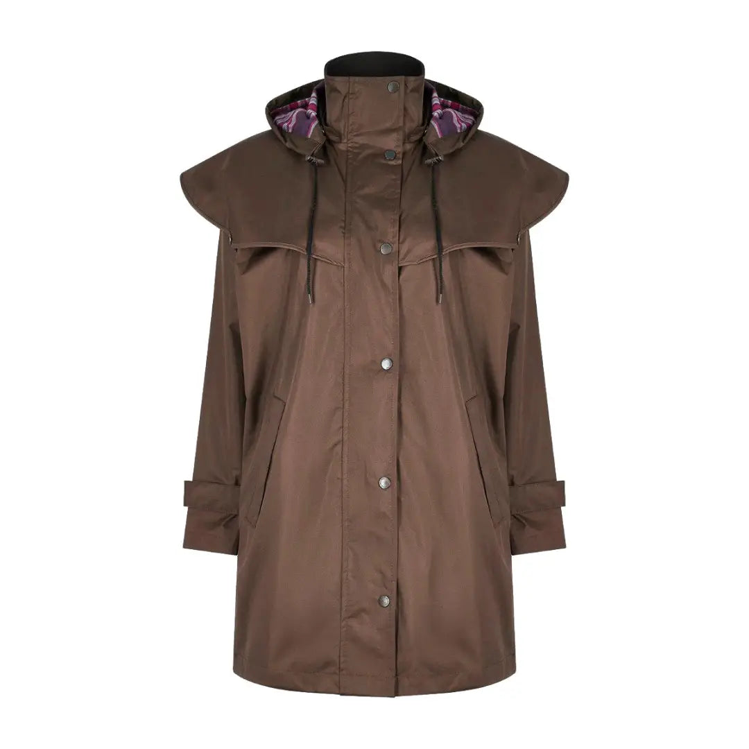 Brown Hooded Champion Windsor Riding Coat with stylish cape-like overlay