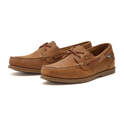 Brown leather boat shoes perfect for country clothing and outdoor adventures