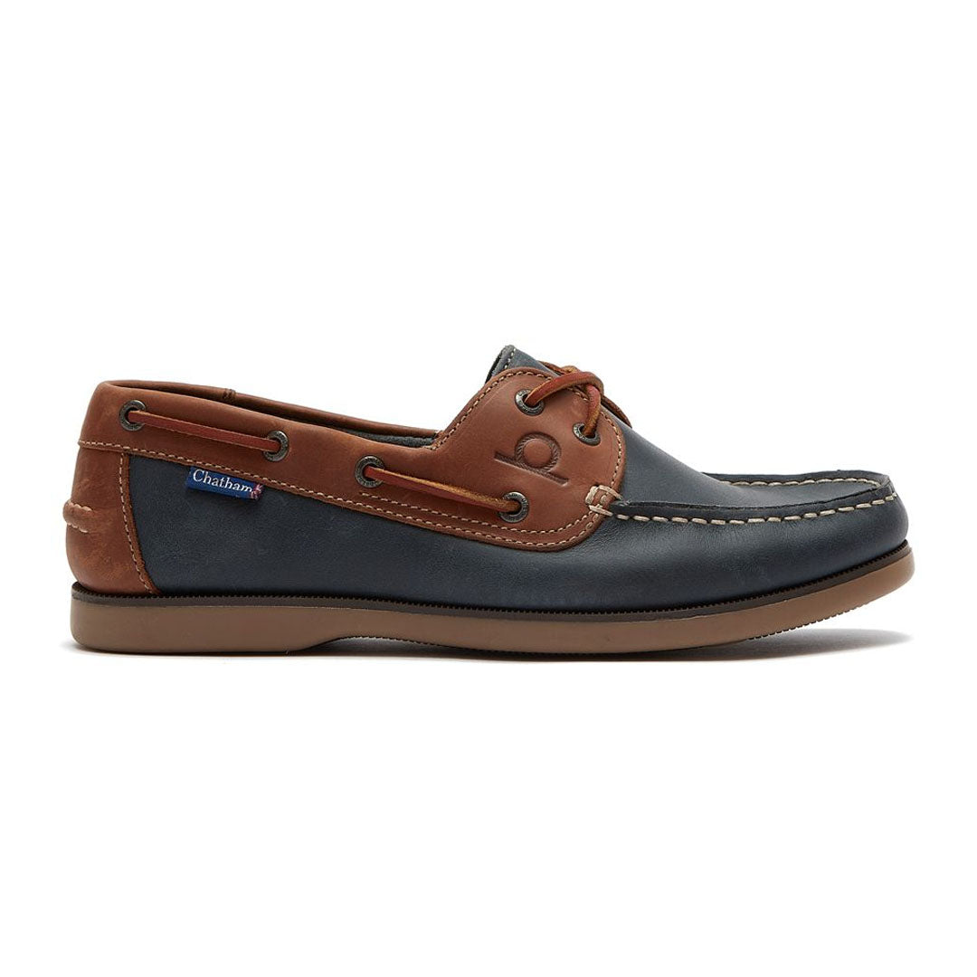 Chatham Whitstable Leather Boat Shoes in two-tone design, perfect for casual style