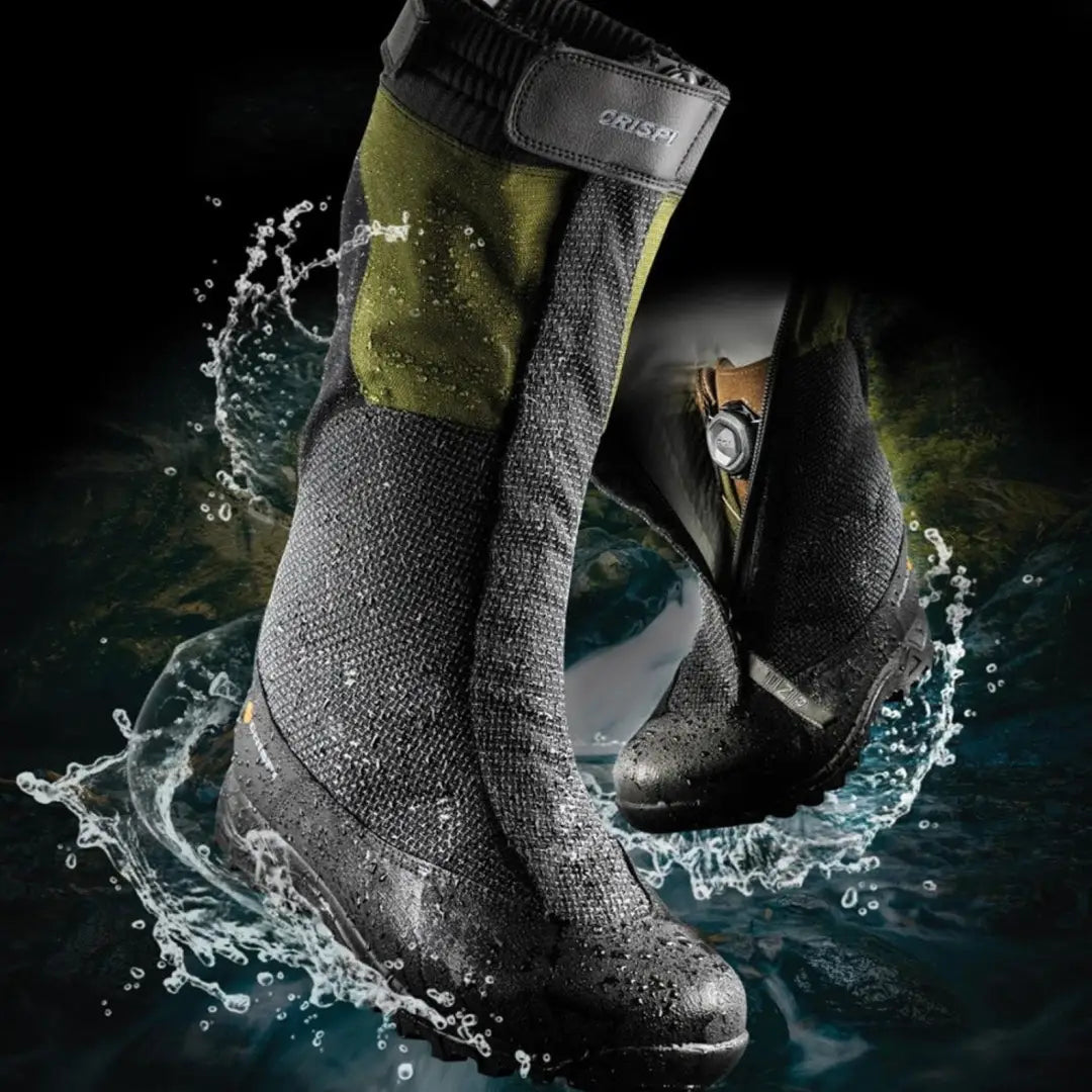 Crispi Highland Pro Boots splashing in water, perfect waterproof footwear for adventures