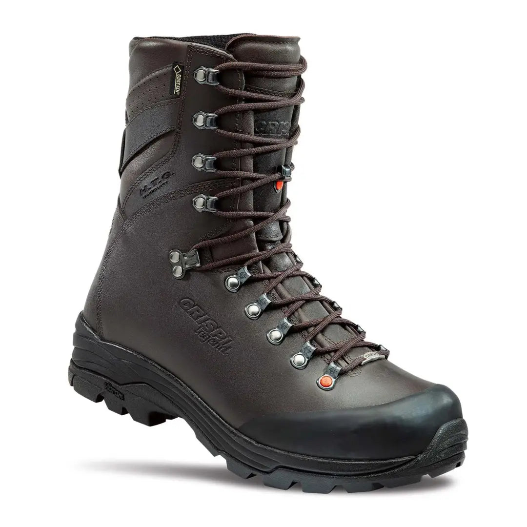 Rugged Crispi Wild EVO GTX Boots with thick sole and lace hooks for adventurous hikes