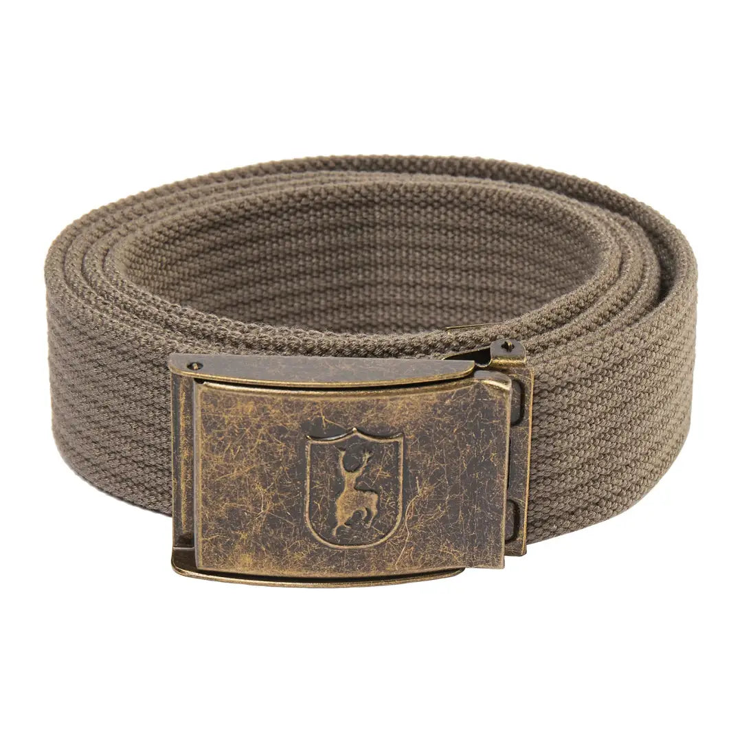 Deerhunter Canvas Belt with a brass buckle and deer emblem, perfect for hunting