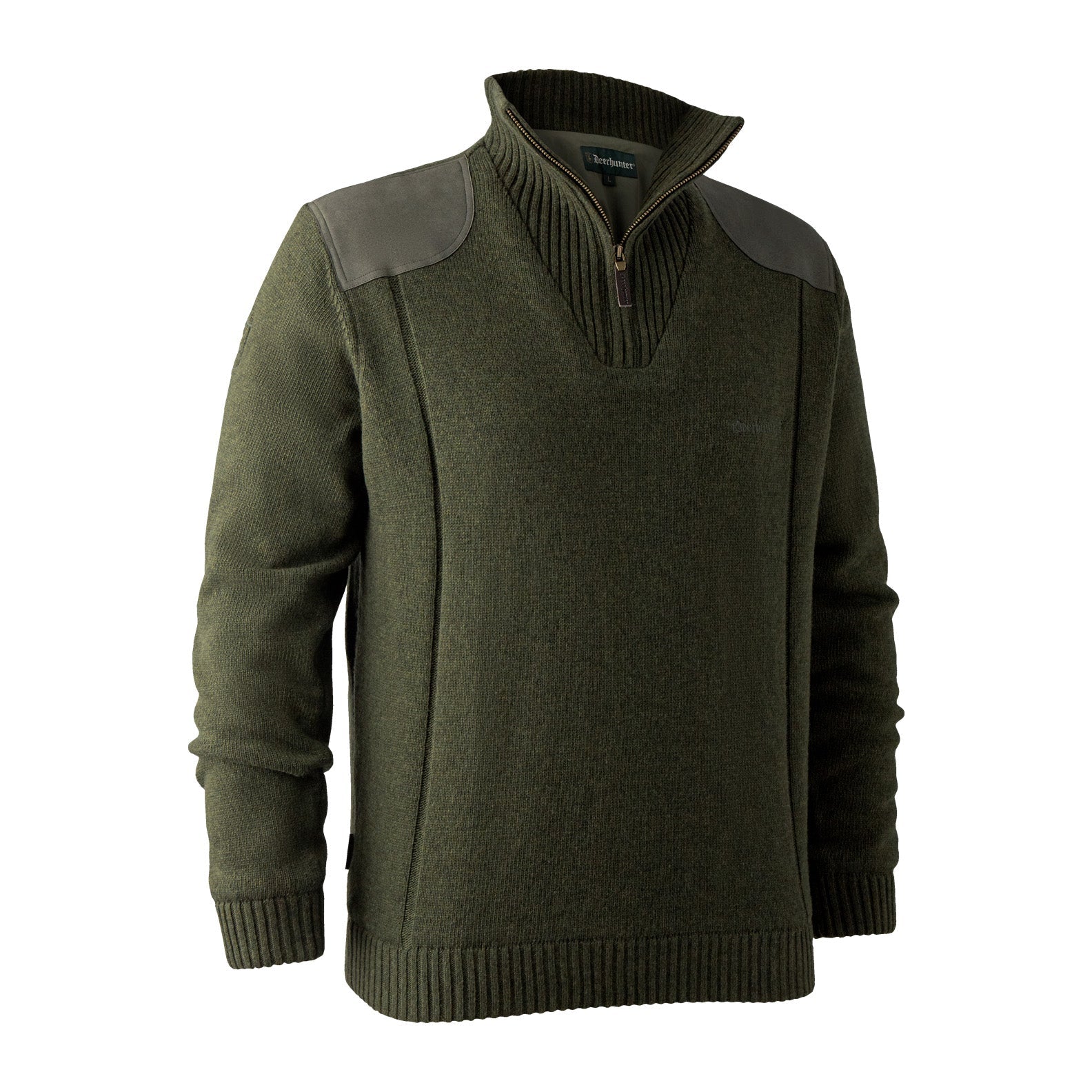 Olive green Deerhunter Carlisle Knit with Stormliner, featuring classic Carlisle Lambswool