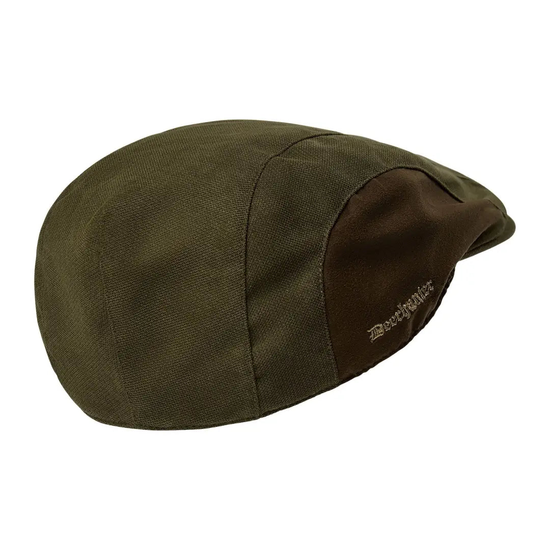 Olive green Deerhunter Flat Eagle Cap, the perfect flat cap for country clothing and hunting