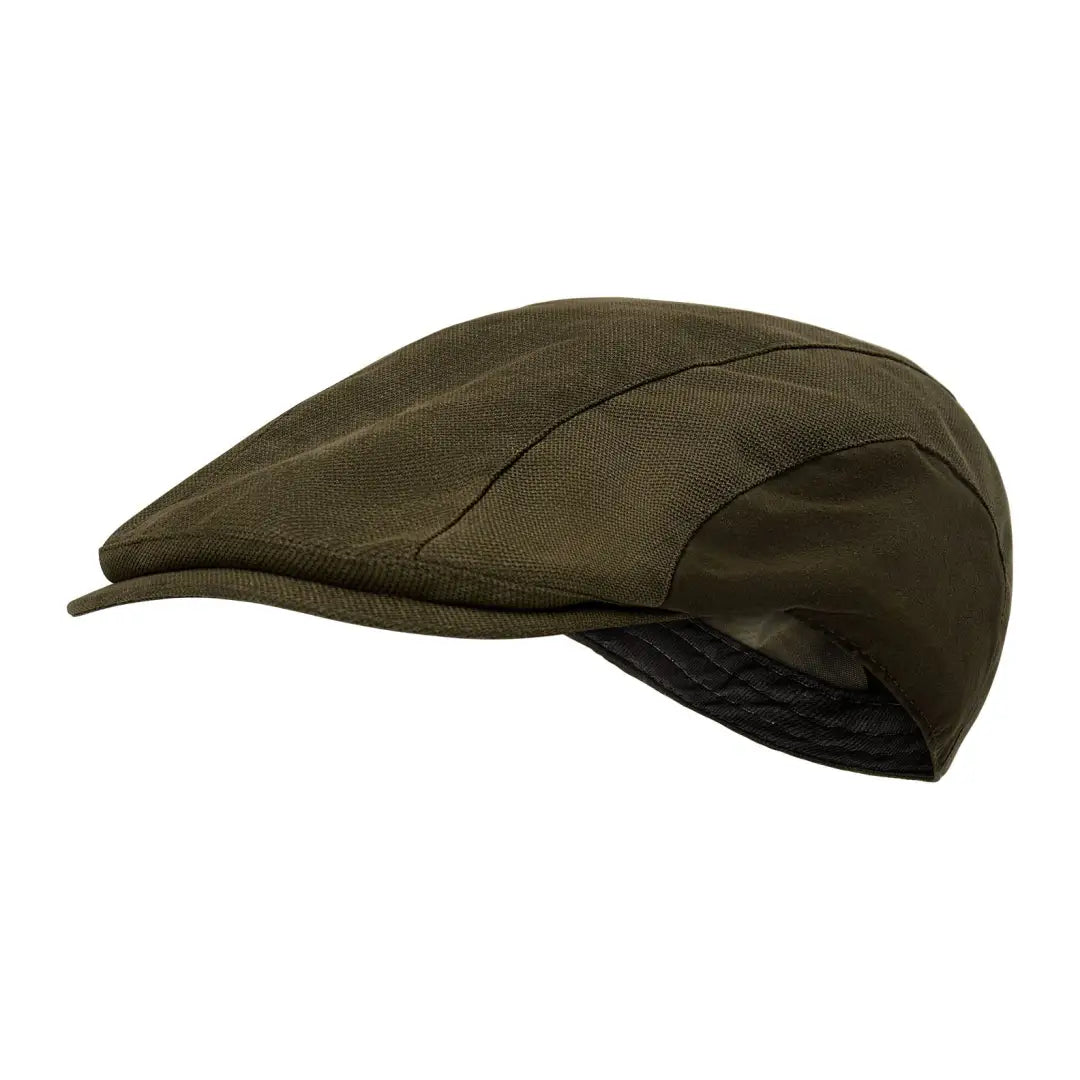 Olive green flat cap from Deerhunter, perfect for country clothing and hunting adventures