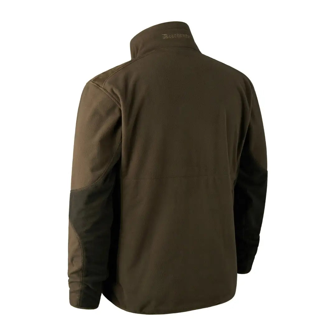 Dark green Deerhunter Gamekeeper Bonded Fleece Jacket with black shoulder patches